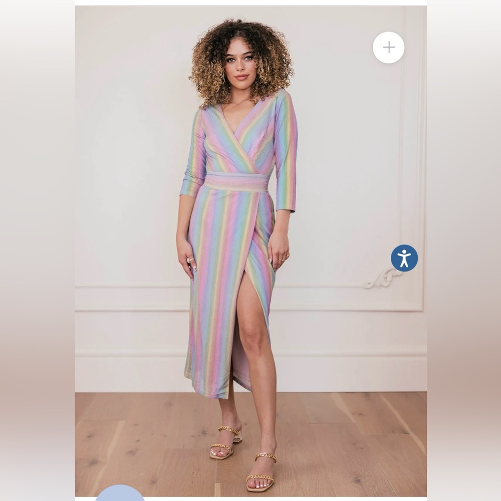 Like New Jessakae Luminaria rainbow wrap dress